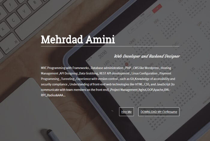Mehrdad Amini Personal WebSite